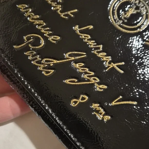 YSL Yves Saint Laurent Black and Gold Wallet - Picture 4 of 11